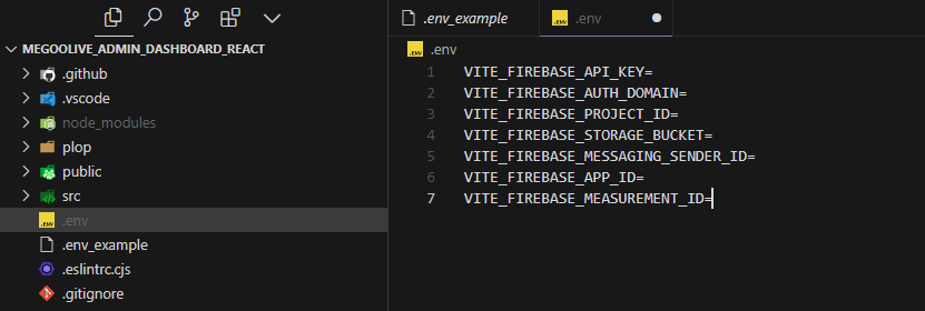 Copy .env.example file
